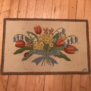 George Well vintage (1960's) Hooked Rug